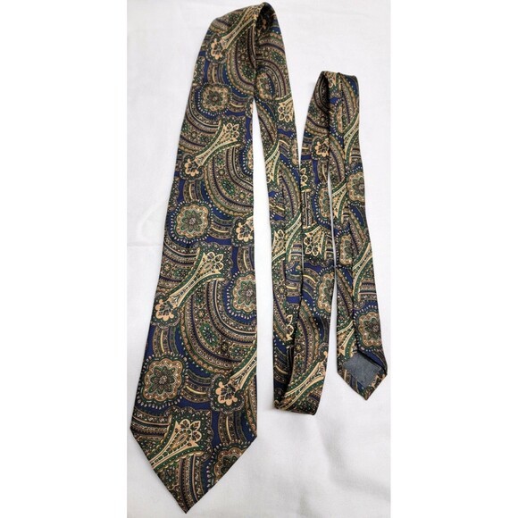 Castellani Ada Other - Castellani Ada Roma Neck Tie 100% Pure Silk 60.5”x 3.5” Blue Grey Tan Italy EUC